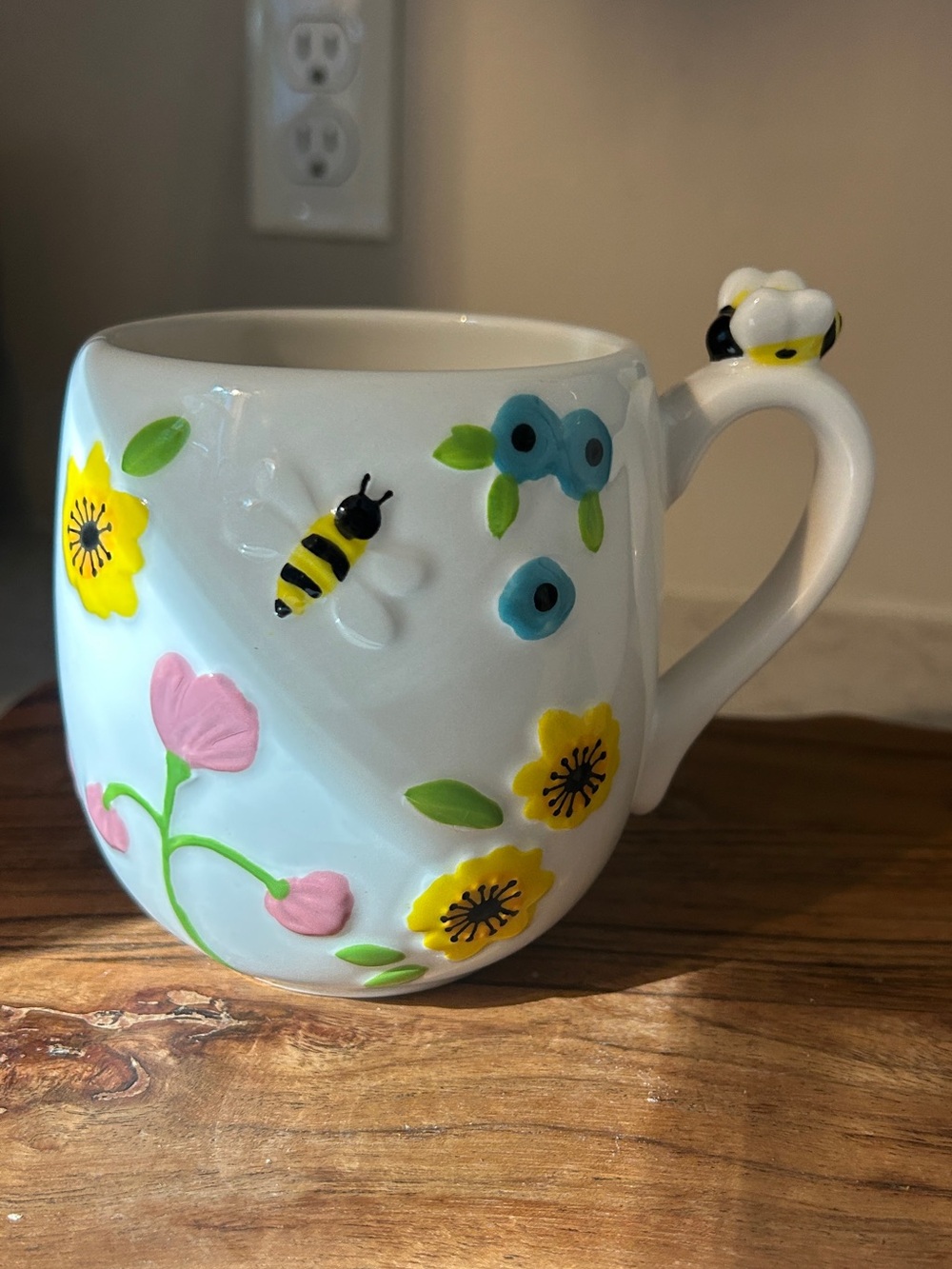 Floral Bee Ceramic Mug LANG by Design Group Sculpted Bee & Wildflower